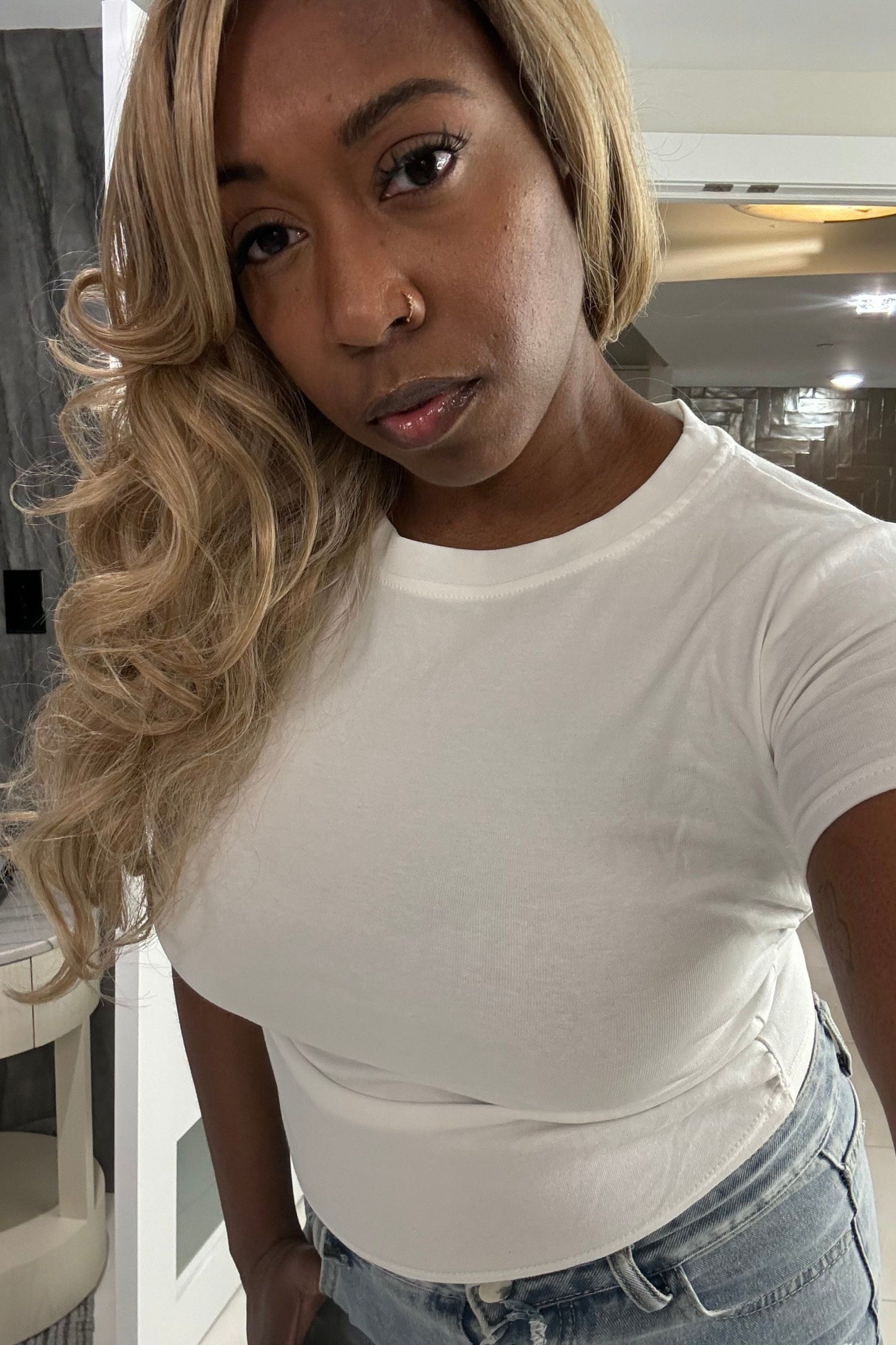 Scrunchy Sides Crop Tee