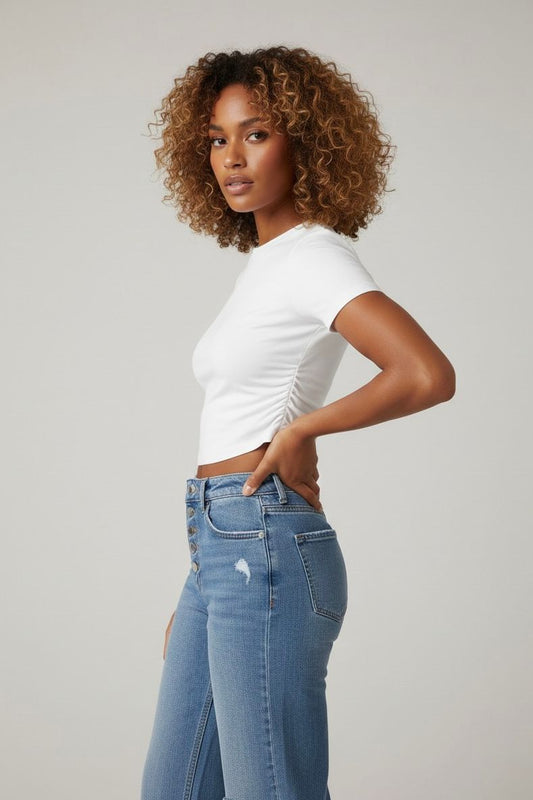 Scrunchy Sides Crop Tee