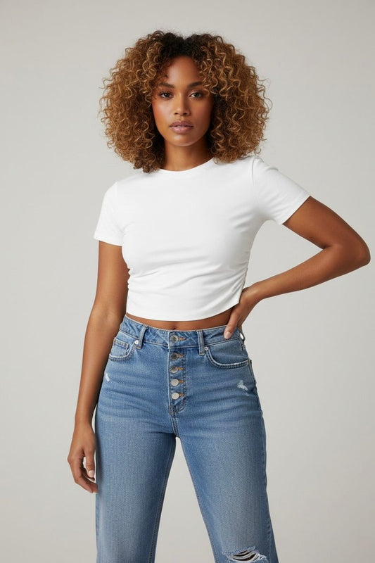 Scrunchy Sides Crop Tee