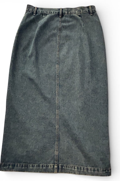 Button Me Down Denim Skirt